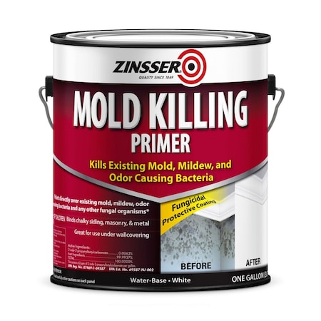 Zinsser Mold Killing Primer, Interior/Exterior, Flat White, 1 gal Bucket/Pail, 2PK 276049CT